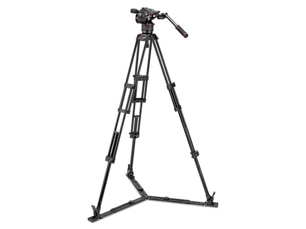 Manfrotto Nitrotech N8 Video Head & 546GB Pro Tripod with Ground-Level Spreader