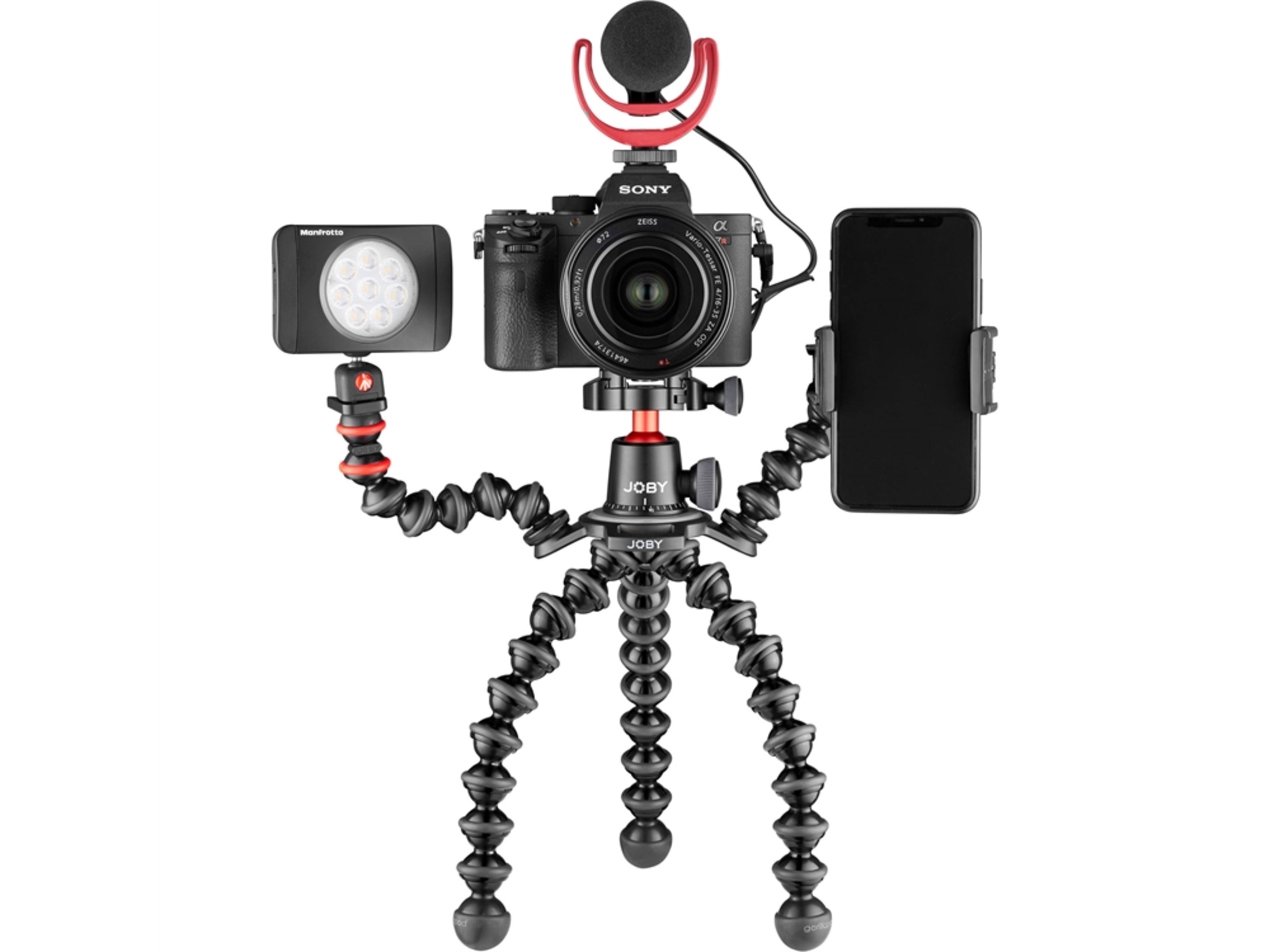 JOBY - GorillaPod hot 3K SMART Vlogging Tripod - Black/Red/Charcoal