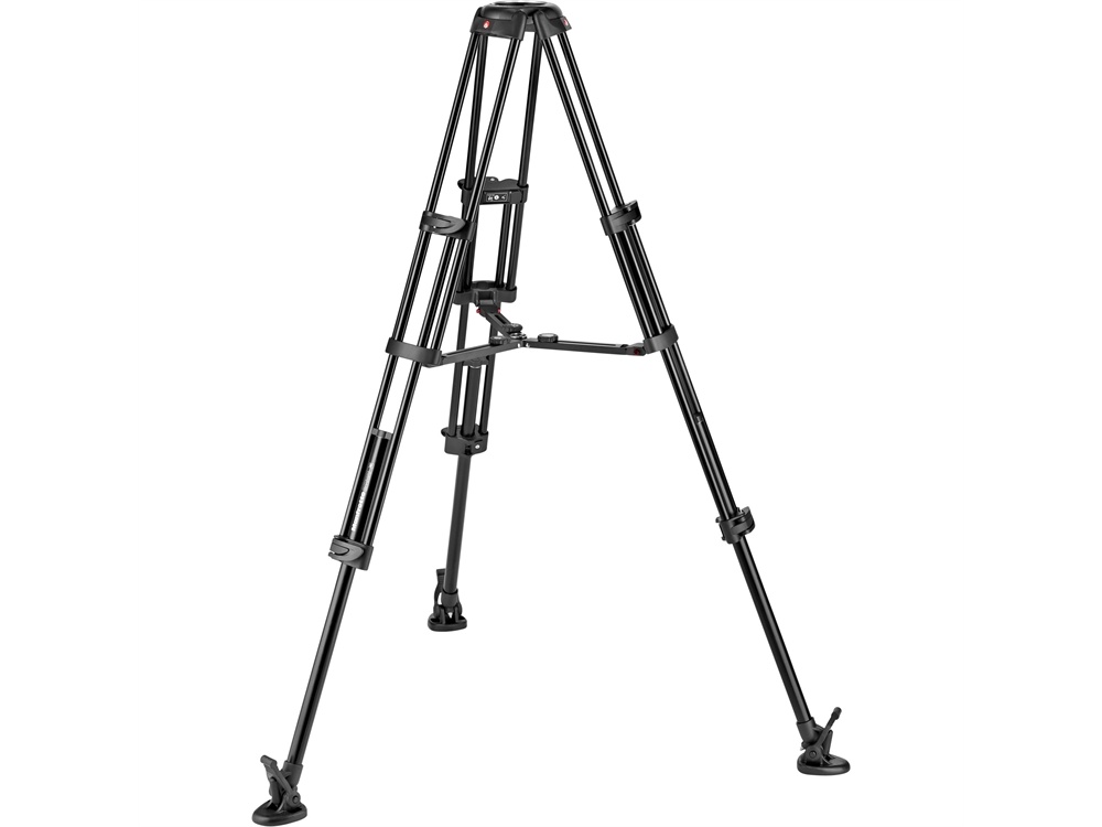 Manfrotto Aluminum Twin Leg Video Tripod with Middle Spreader