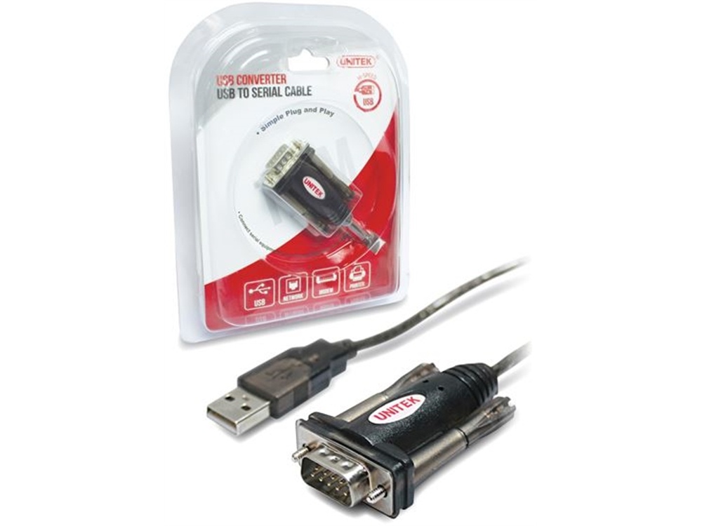 UNITEK 1.5m USB to Serial DB9 RS232 Cable