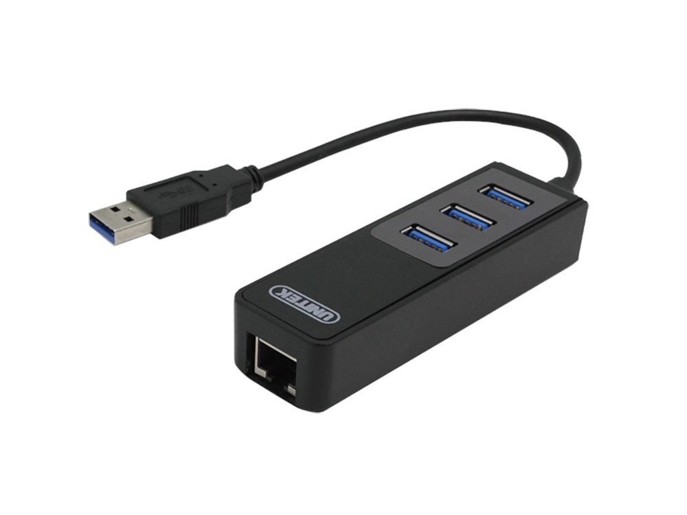 UNITEK 3 Port USB 3.0 Hub with Gigabit Ethernet Port