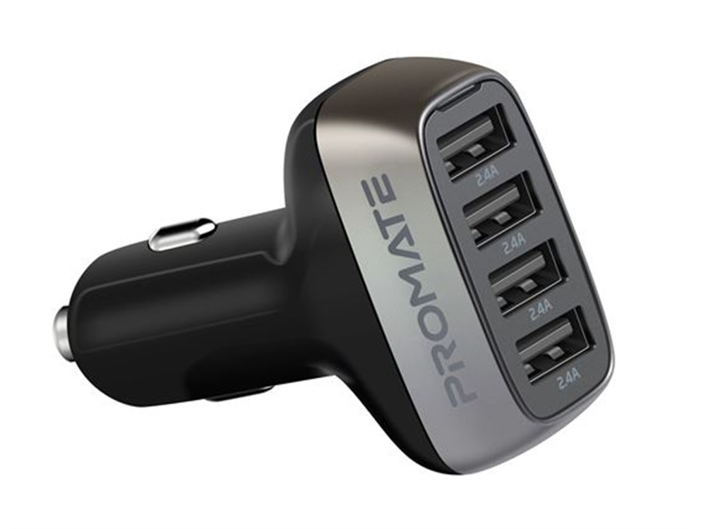 Promate Car Charger with 4 USB Ports (48W)