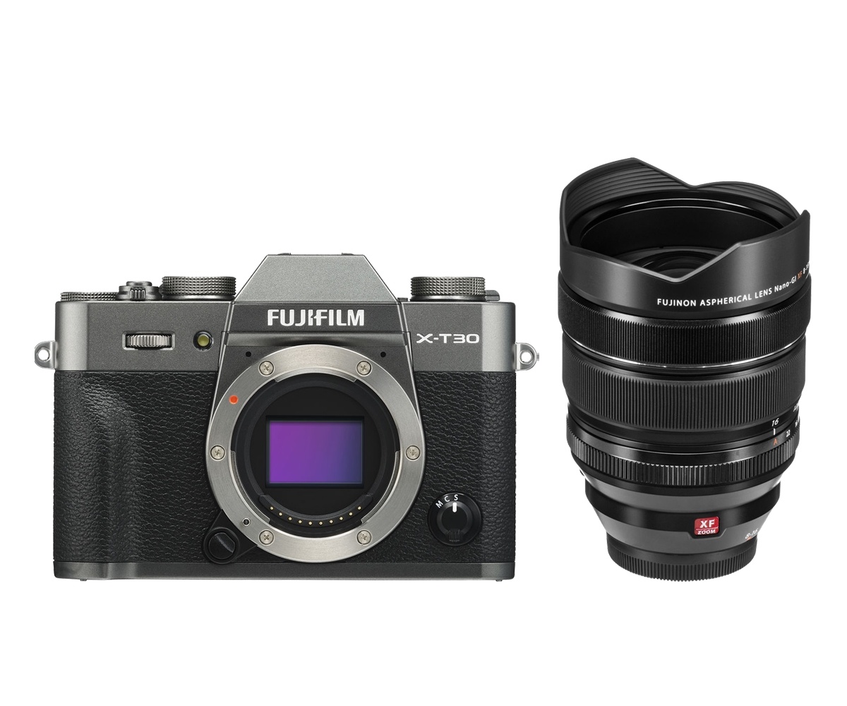Fujifilm X-T30 Mirrorless Digital Camera (Charcoal) with XF 8-16mm f/2.8 R Lens (Black)