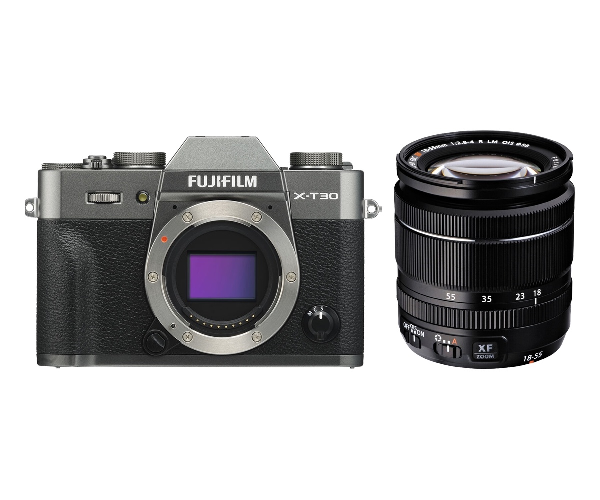 Fujifilm X-T30 Mirrorless Digital Camera (Charcoal) with XF 18-55mm f/2.8-4 R Zoom Lens (Black)