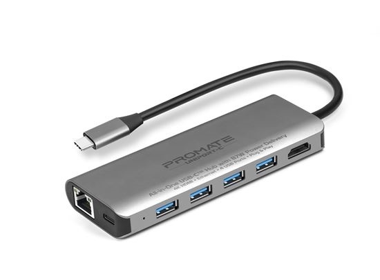 Promate Uniport All-In-One USB-C Hub (Grey)