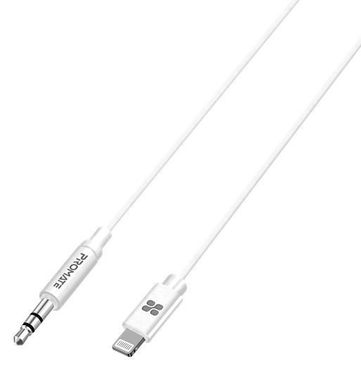 Promate Lightning to 3.5mm Stereo Audio (White, 1m)