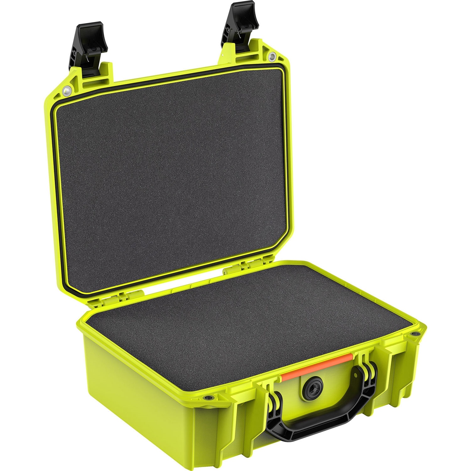 Pelican V200 Vault Medium Pistol Case with Logo and Foam (Bright Green)