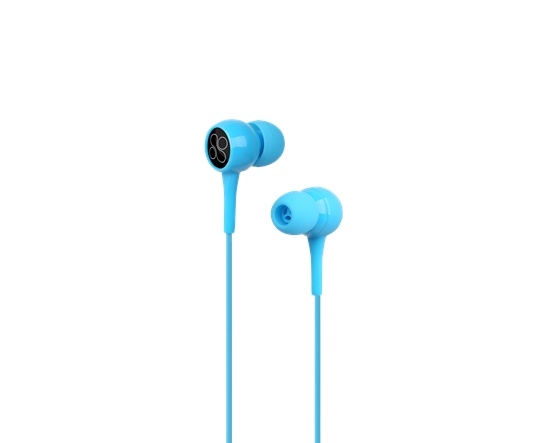 Promate Bent Lightweight Stereo Earbuds with Built-in Mic (Blue, 1.2m)