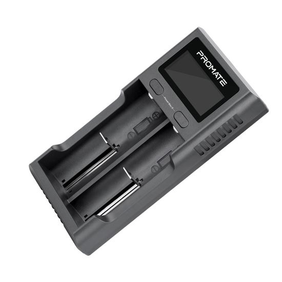 Promate PowerBay-2 Dual-Mode Battery Charger with LCD Display