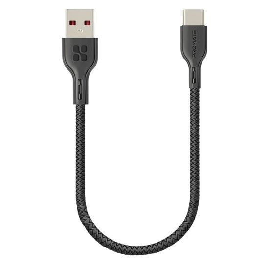 Promate USB to USB-C Cable (Black, 25cm)