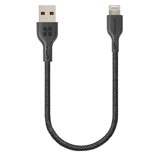 Promate USB to Lightning Connector Cable (Black, 25cm)