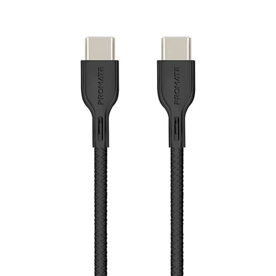 Promate 60W USB-C to USB-C Cable with Power Delivery Support (Black, 2m)