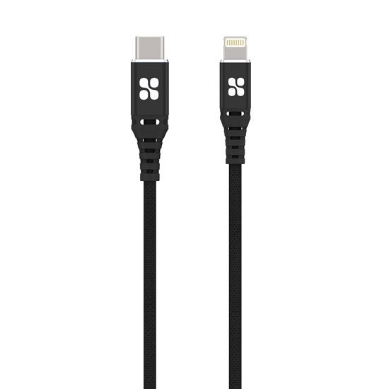 Promate USB-C to Apple Lightning Data and Charge Cable (Black, 1.2m)