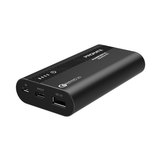 Promate PowerTank-10 10000mAh Lithium-ion Quick Charge Power Bank (Black)