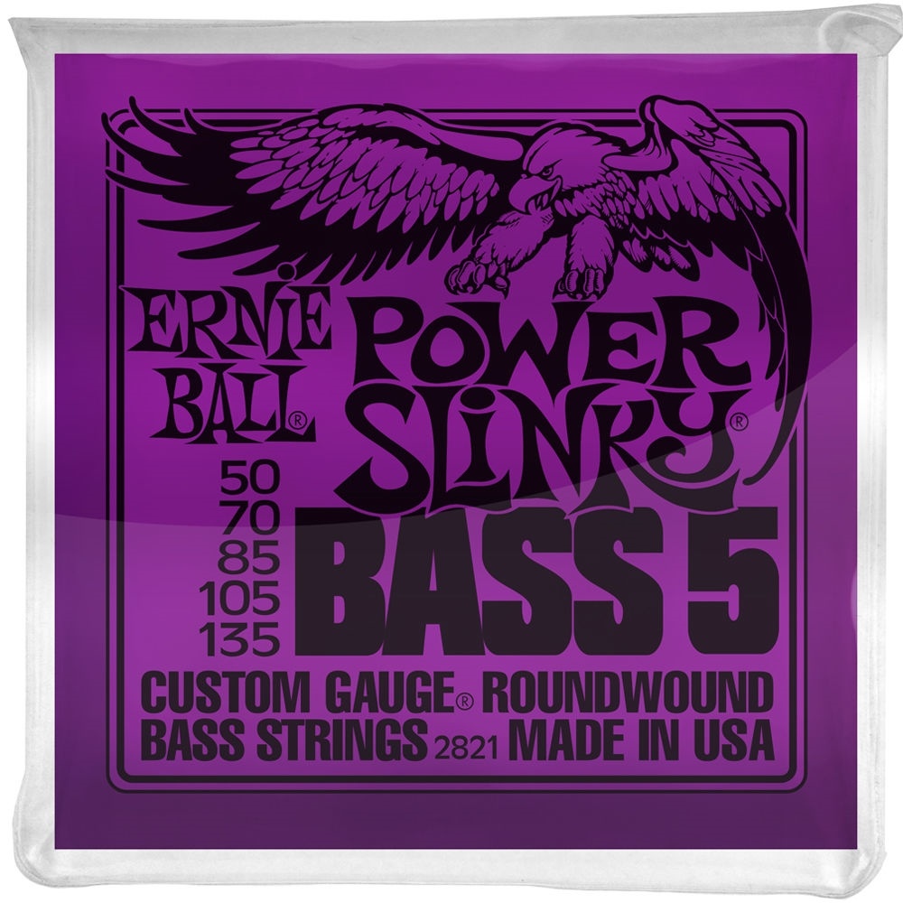 Ernie Ball Power Slinky Nickel Wound Electric Bass Strings (5-String Set, .050 - .135)