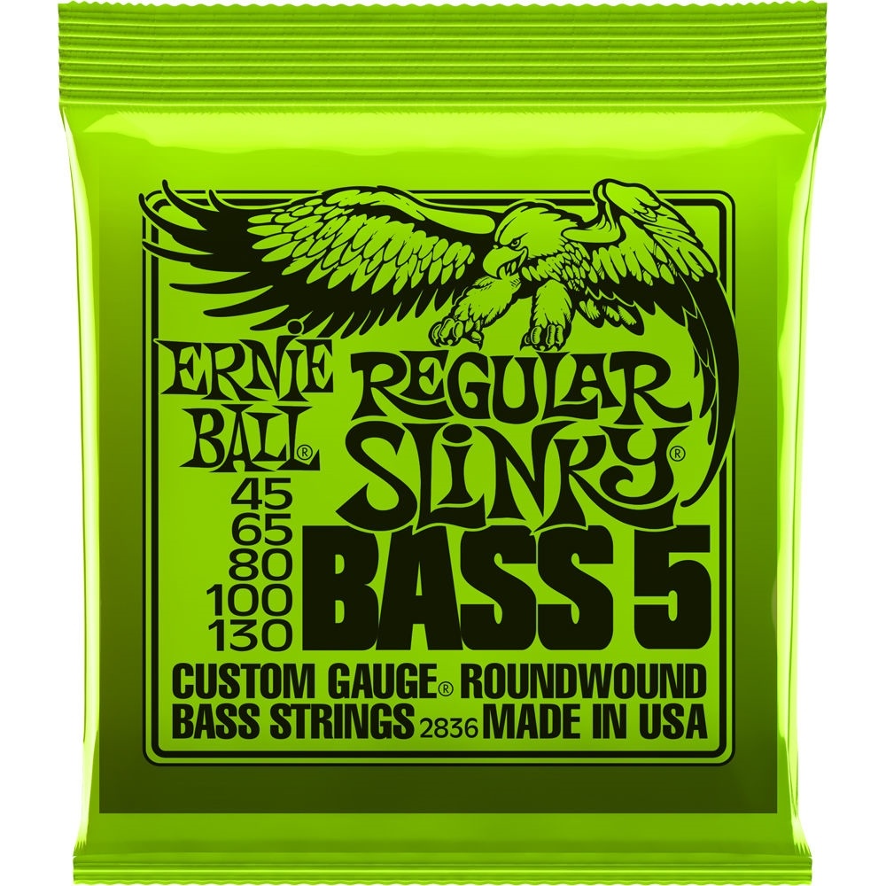 Ernie Ball Regular Slinky Nickel Wound Electric Bass Strings (5-String Set, .045 - .130)