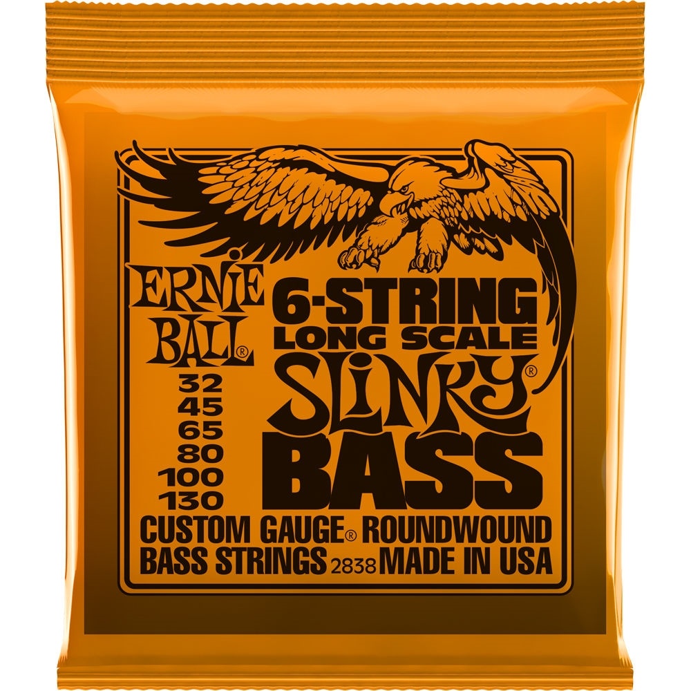 Ernie Ball Long Scale Slinky Nickel Wound Electric Bass Strings (6-String Set, .032 - .130)