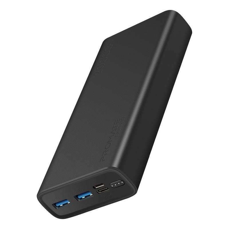 Promate Bolt-20 Smart Charging Power Bank with Dual USB Output (Black)