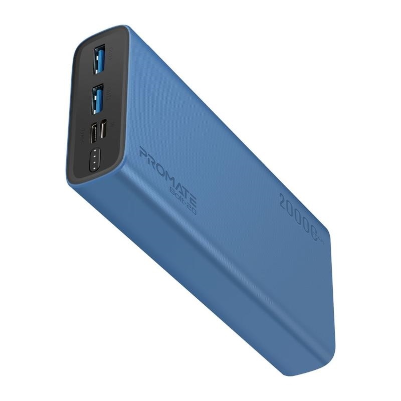 Promate Bolt-20 Smart Charging Power Bank with Dual USB Output (Blue)