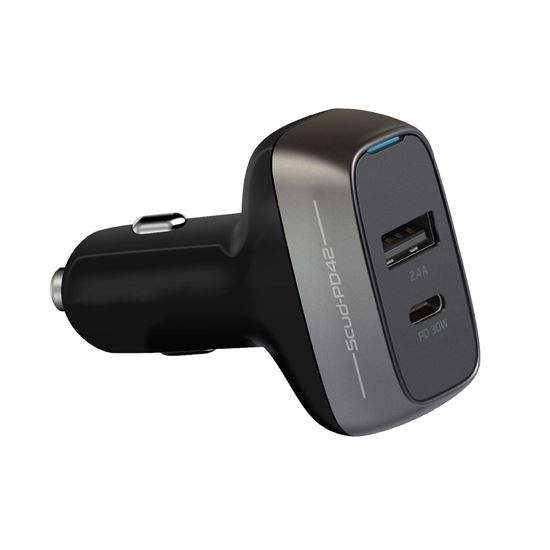 Promate 42W Car Charger with Power Delivery (Black)