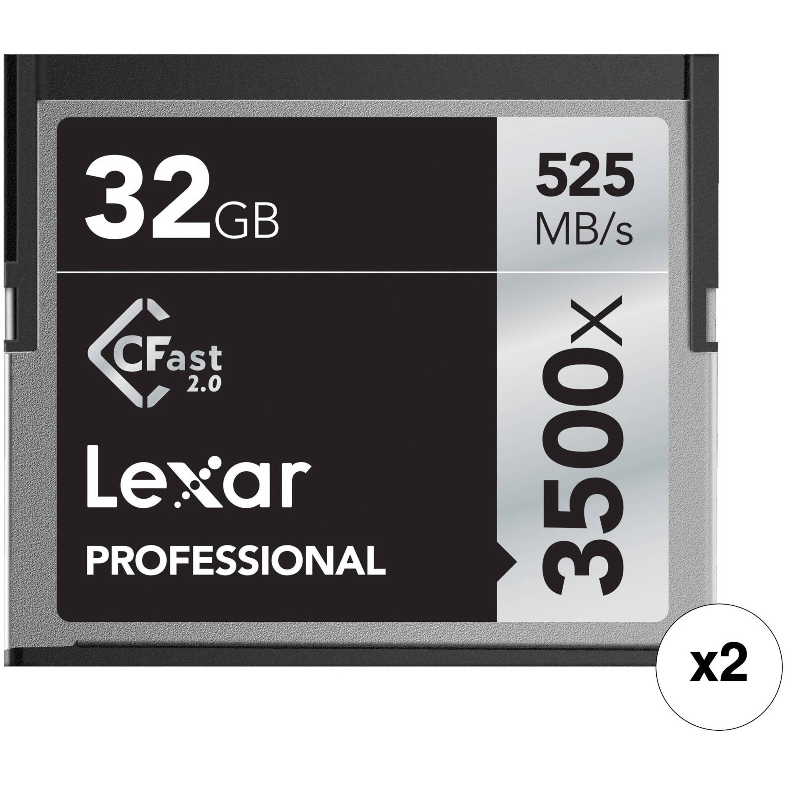 Lexar 32GB Professional 3500x CFast 2.0 Memory Card (2-Pack)
