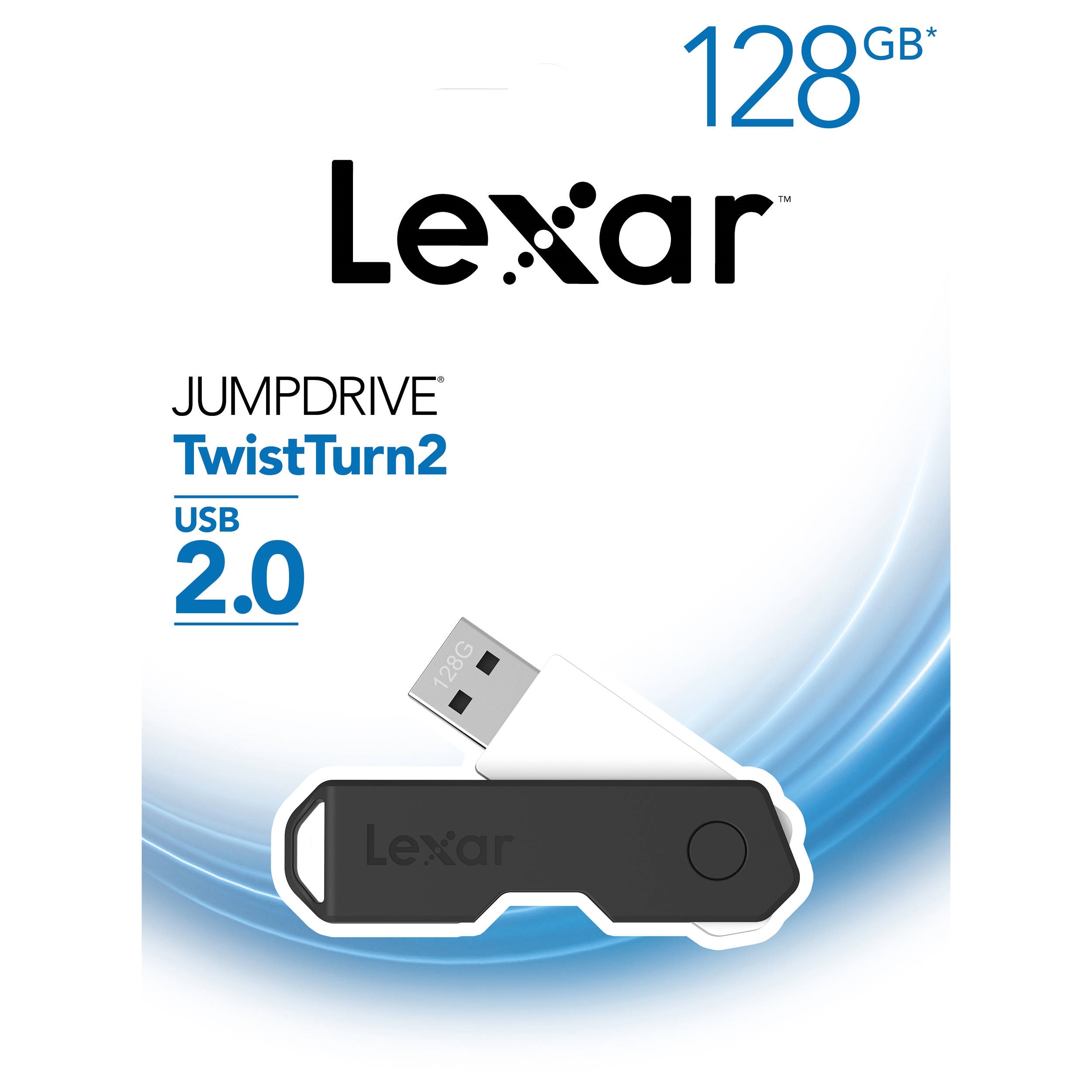 Lexar 128GB JumpDrive TwistTurn2 USB Flash Drive (Black)