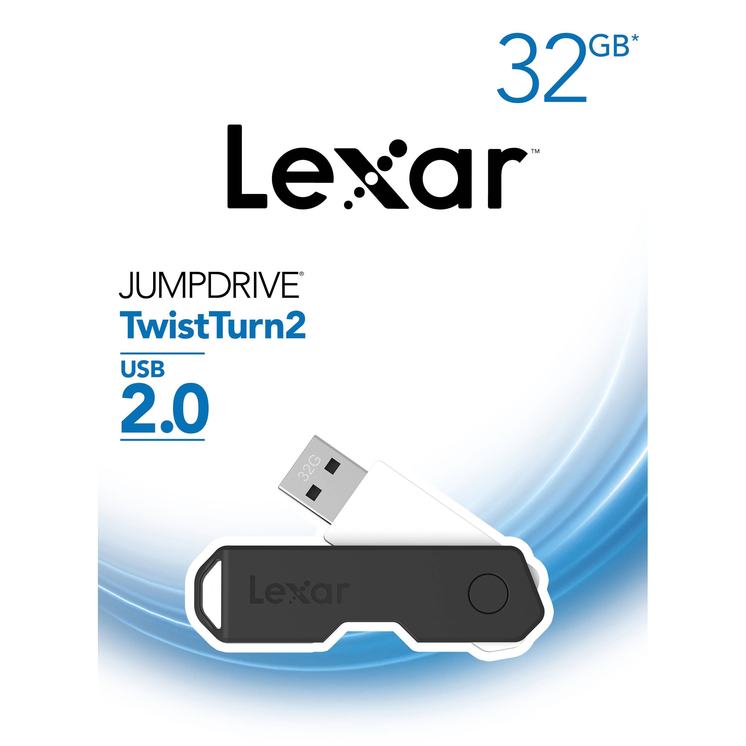 Lexar 32GB JumpDrive TwistTurn2 USB Flash Drive (Black)