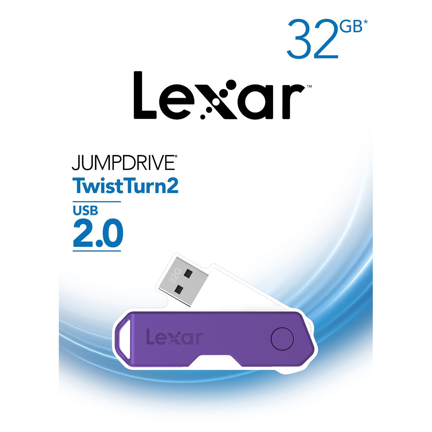 Lexar 32GB JumpDrive TwistTurn2 USB Flash Drive (Purple)