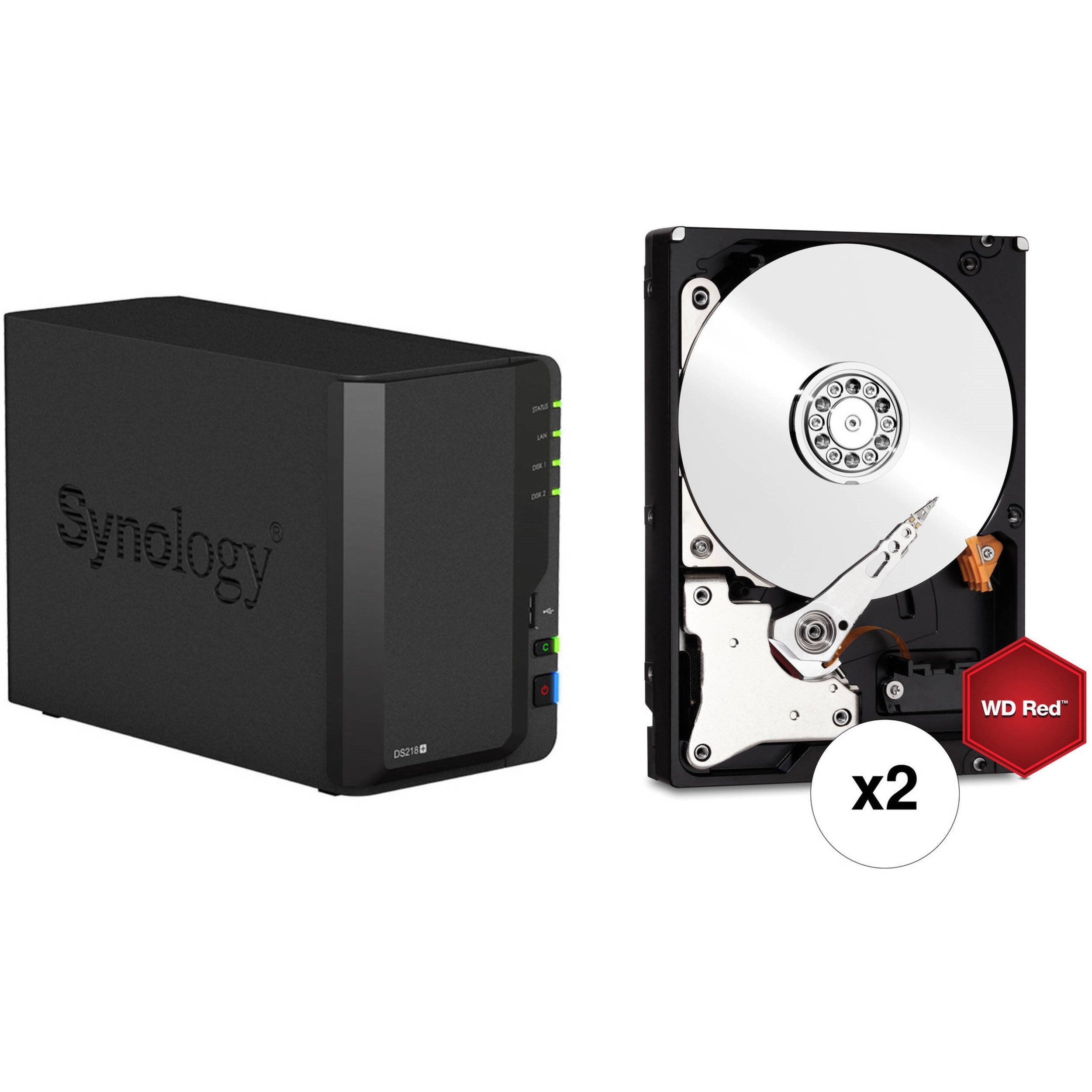 Synology DiskStation 12TB DS218+ 2-Bay NAS Enclosure