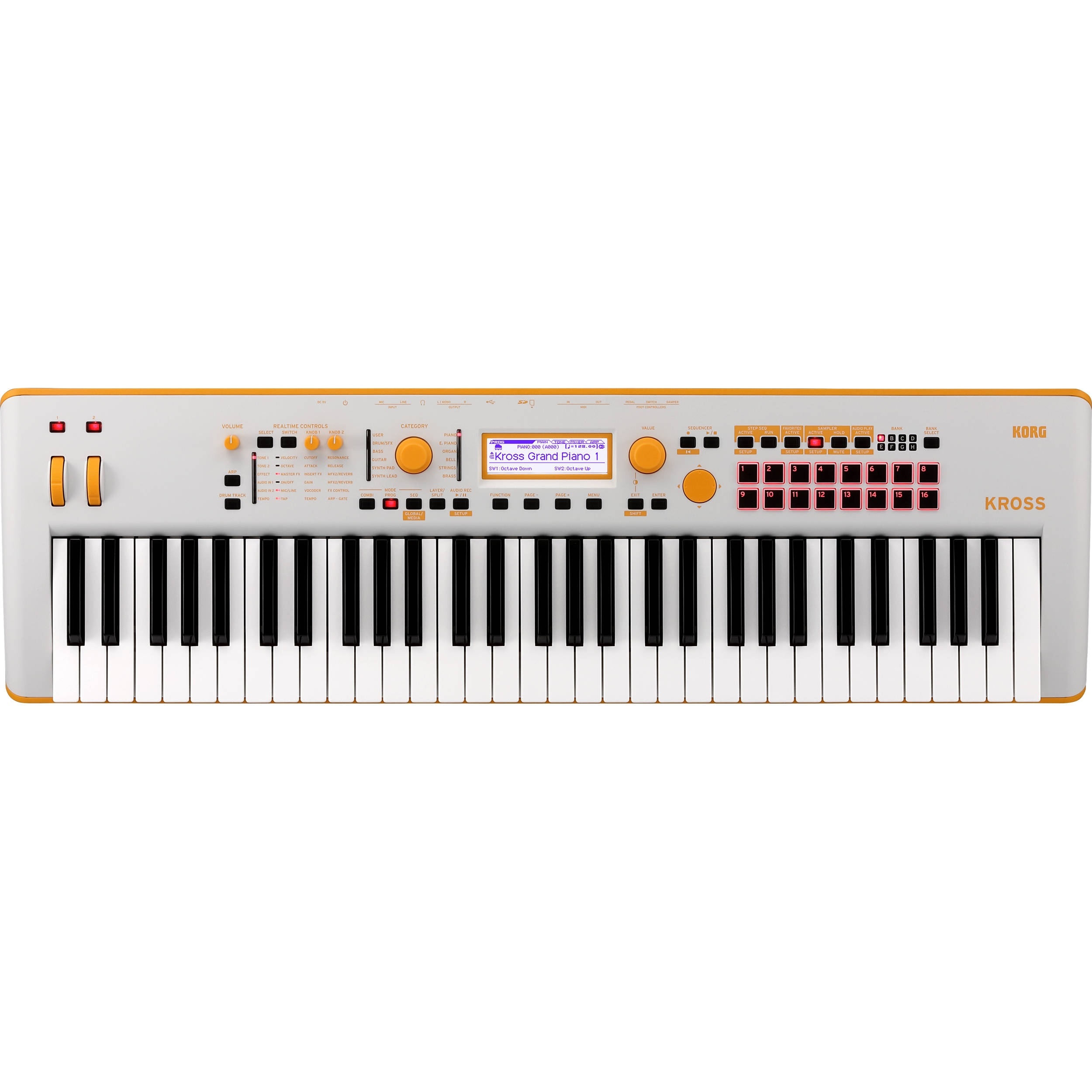Korg KROSS 2 61-Key Synthesizer Workstation (Gray/Neon-Orange, Limited Edition)