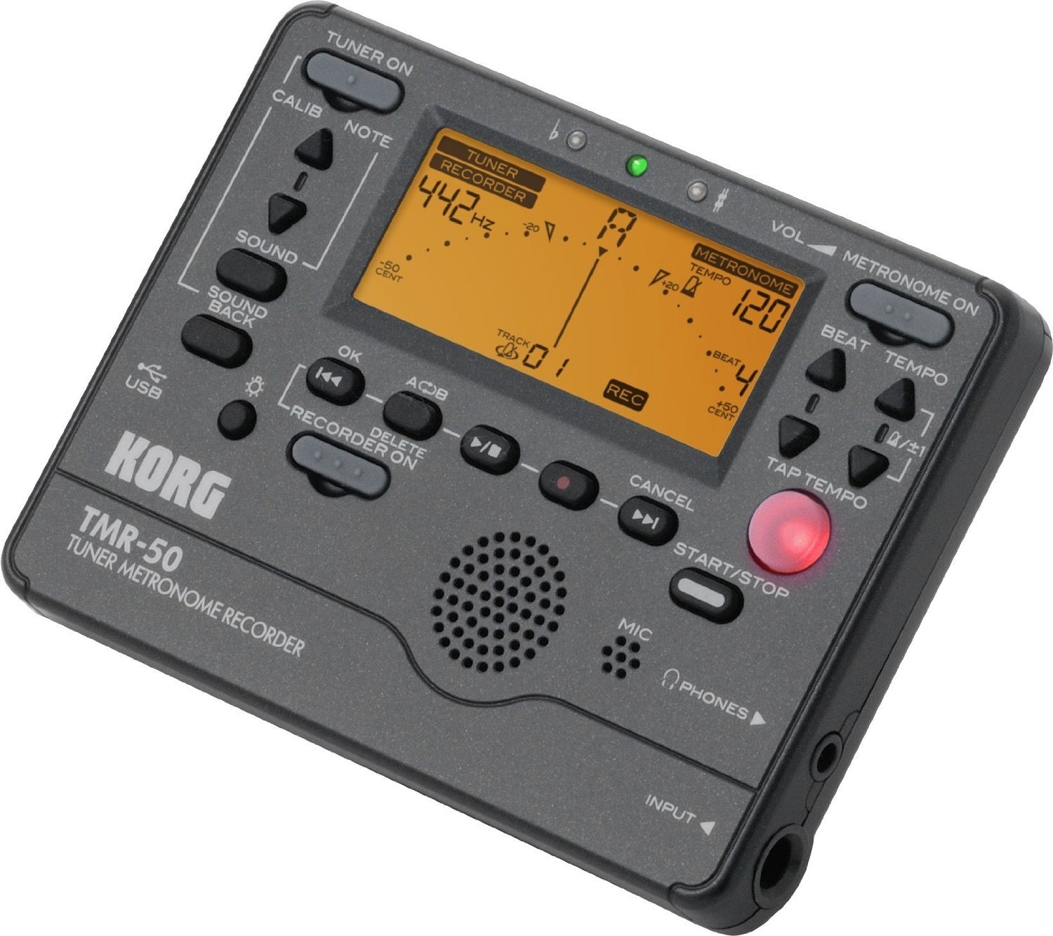 Korg TMR50 Tuner Metronome Recorder (Black)