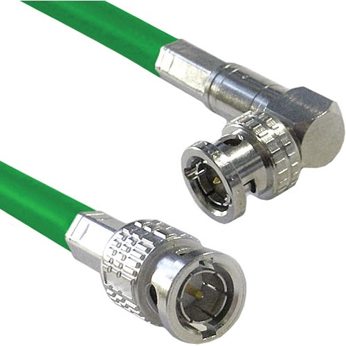 Canare Male to Right Angle Male HD-SDI Video Cable (Green, 3')