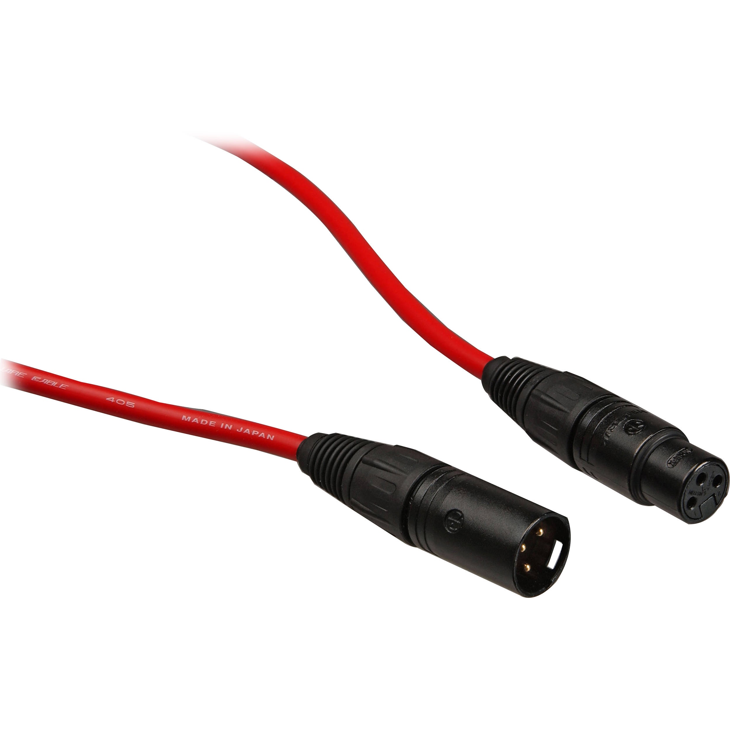 Canare L-4E6S Star Quad XLRM to XLRF Microphone Cable - 3' (Red)