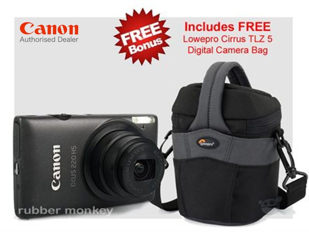 Canon Digital Compact Camera Black - IXUS 220 HS