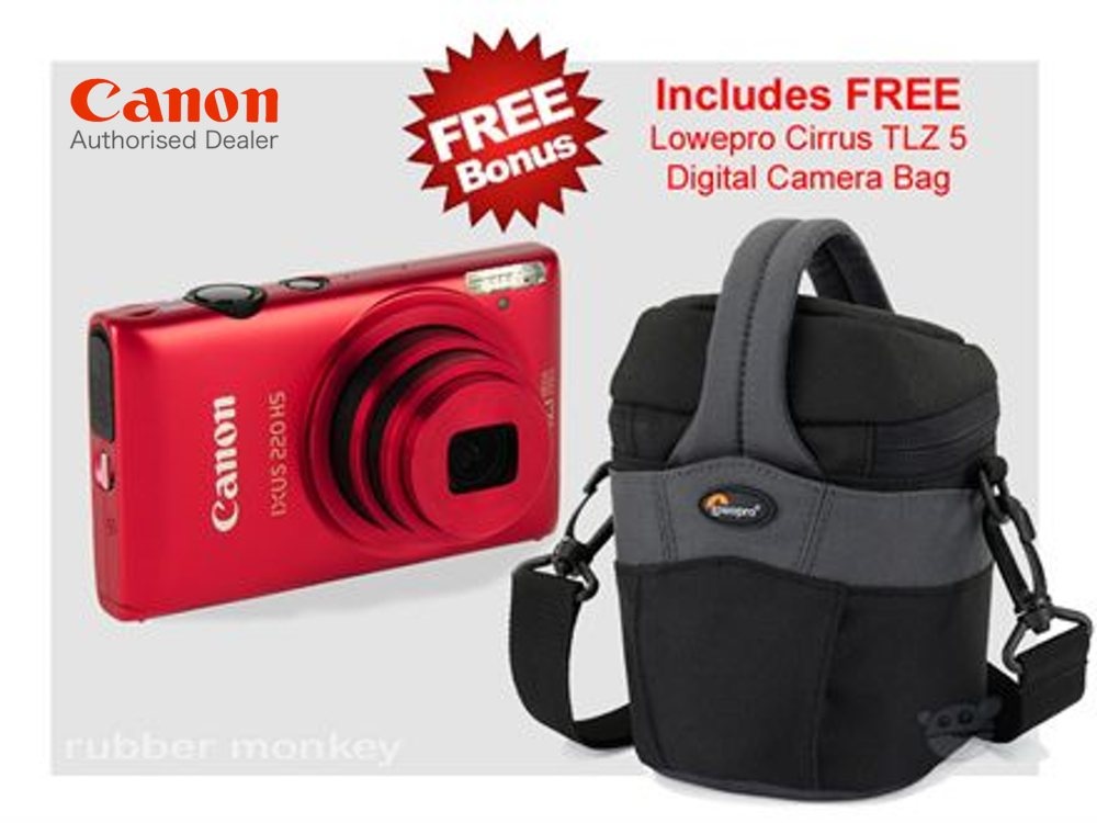 Canon Digital Compact Camera Red - IXUS 220 HS