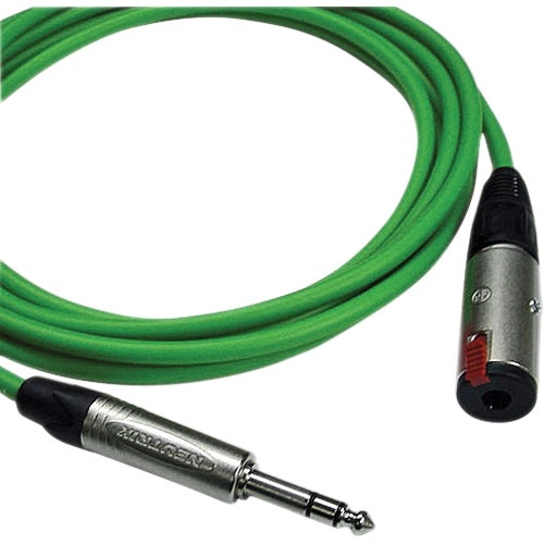 Canare Starquad TRSM-TRSF Extension Cable (Green, 2')