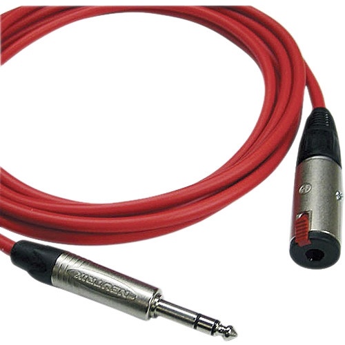 Canare Starquad TRSM-TRSF Extension Cable (Red, 2')