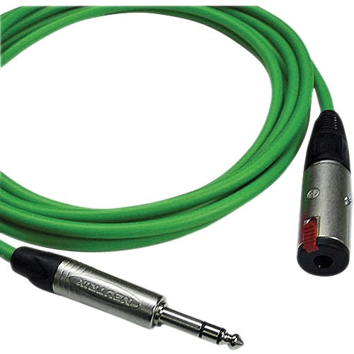 Canare Starquad TRSM-TRSF Extension Cable (Green, 6')