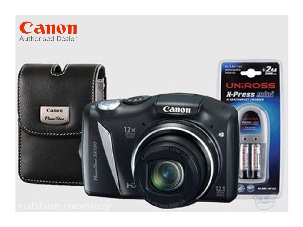 Canon Digital Powershot Camera (Black) - SX130ISBUNDLE