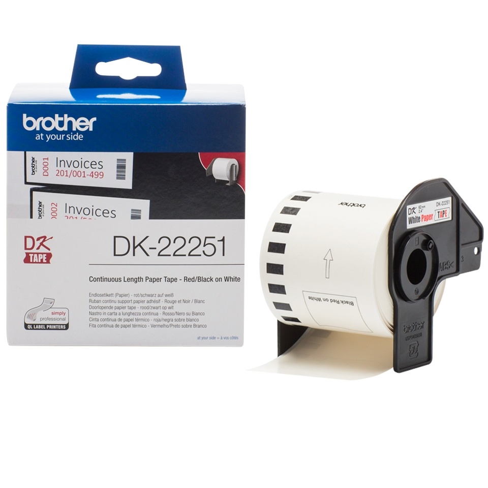 Brother DK2251 Continuous Length Replacement Labels (White, 2.4" x 50')