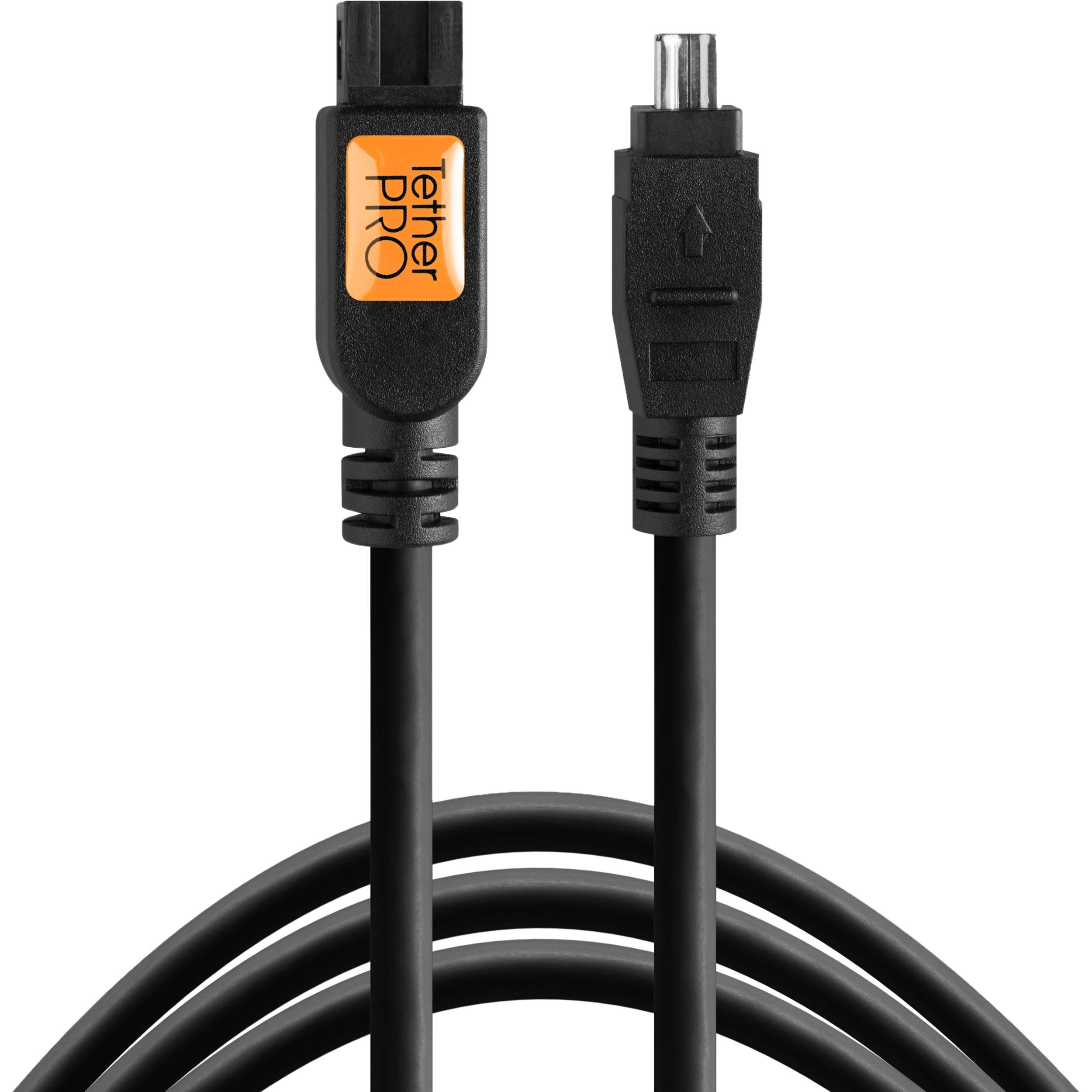 Tether Tools TetherPro FireWire 800 9-pin to FireWire 400 4-pin Cable (Black, 15')