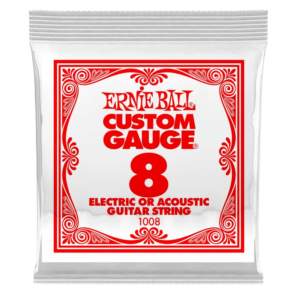 Ernie Ball .008 Plain Steel Electric or Acoustic Guitar String