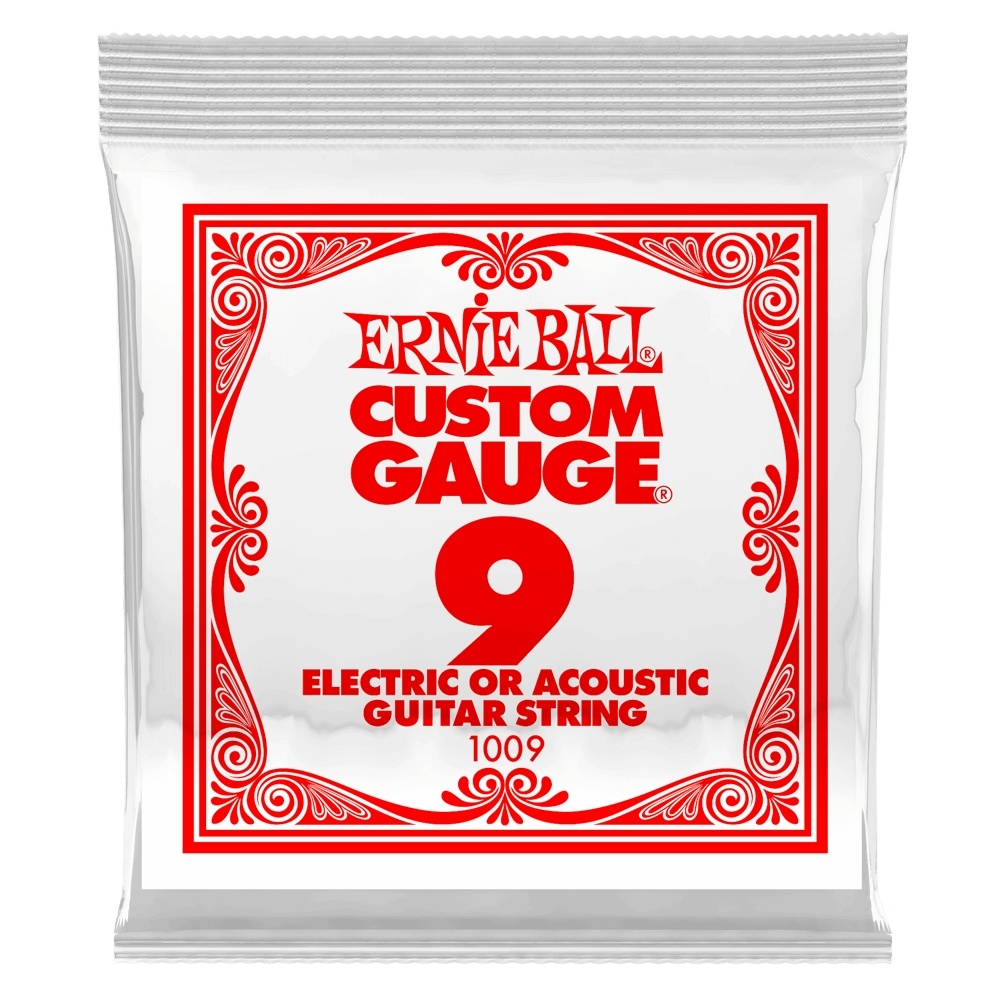 Ernie Ball .009 Plain Steel Electric or Acoustic Guitar String