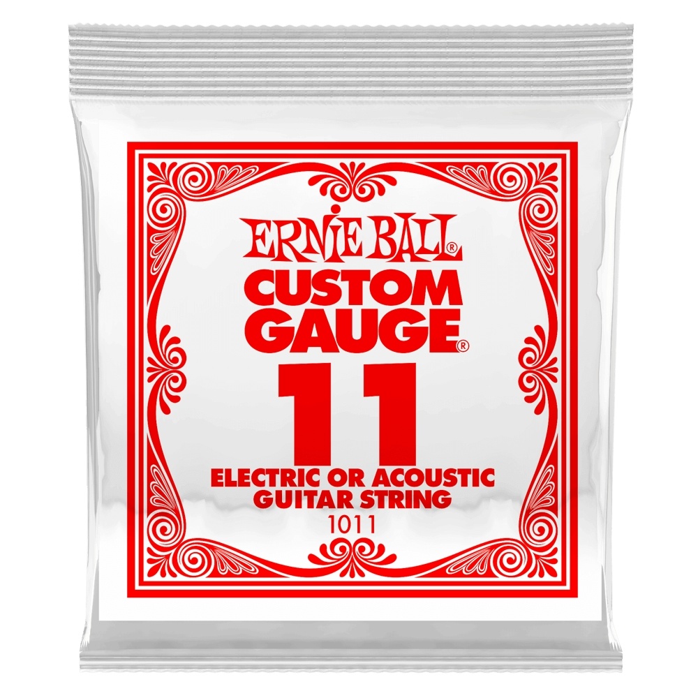 Ernie Ball .011 Plain Steel Electric or Acoustic Guitar String
