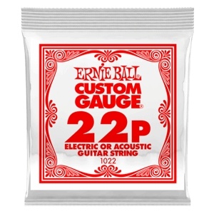 Ernie Ball .022 Plain Steel Electric or Acoustic Guitar String