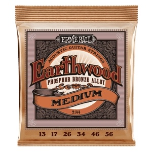 Ernie Ball 2144 Earthwood Medium Phosphor Bronze Acoustic Guitar Strings - 13-56 Gauge