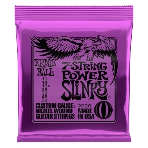 Ernie Ball Power Slinky 7-string Nickel Wound Electric Guitar Strings - 11-58 Gauge