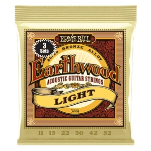 Ernie Ball Earthwood Light 80/20 Bronze Acoustic Guitar Strings 3-pack - 11-52 Gauge