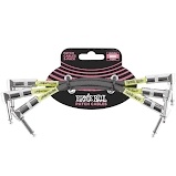 Ernie Ball 6" Flat Angle / Flat Angle Patch Cable 3-pack - Black