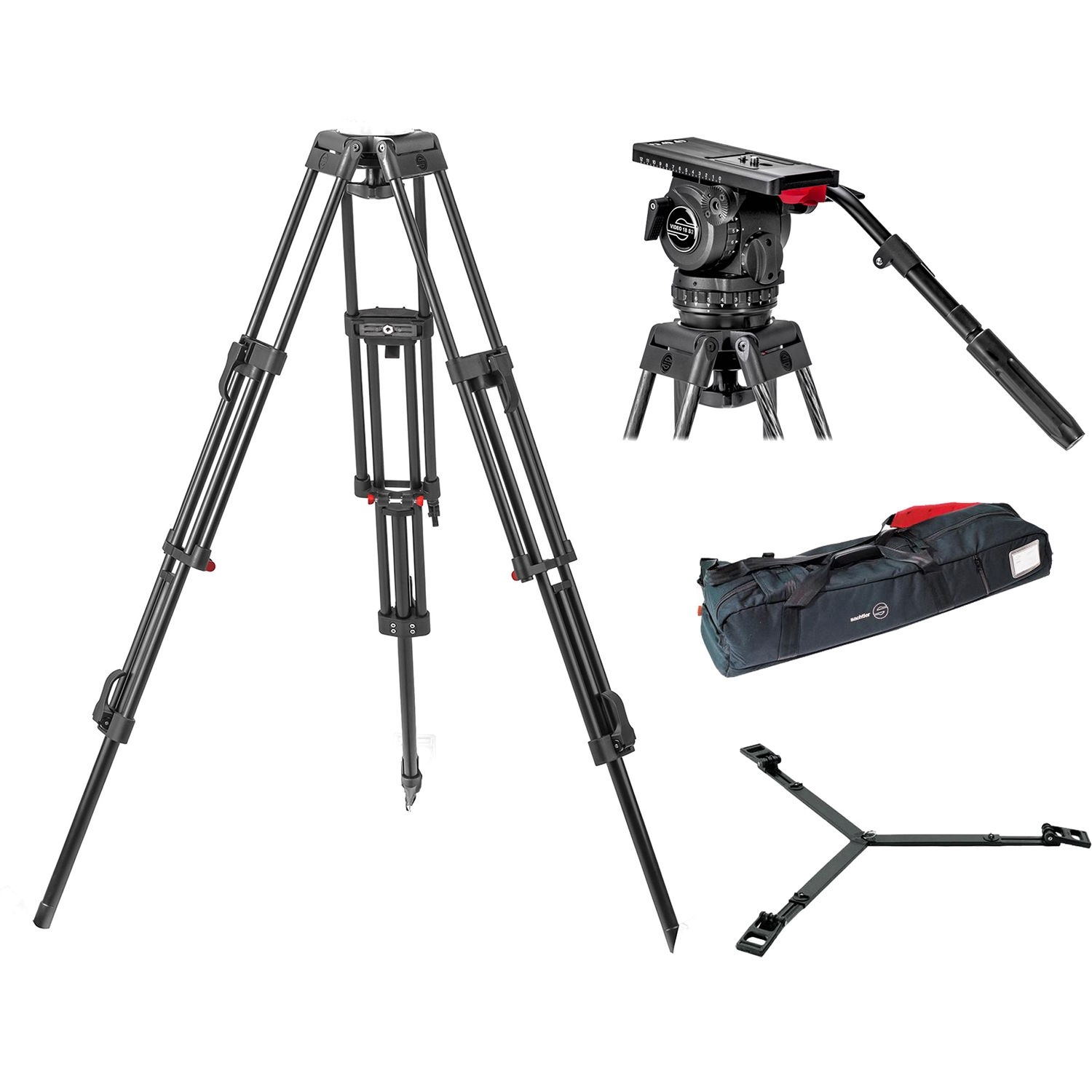 Sachtler Video 18 S2 Head System with ENG 2D Aluminum Tripod & Ground Spreader